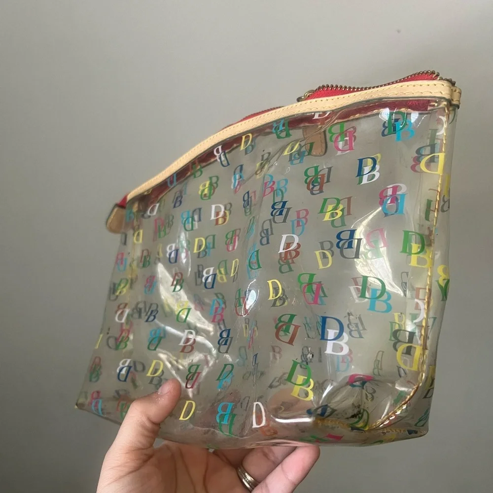 Authentic Retro 90s Dooney & Bourke Transparent Large Logo Pouch - Picture 6 of 6